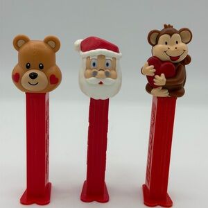 Vintage PEZ Dispensers Lot Bear Valentine Monkey Heart Santa Claus Christmas